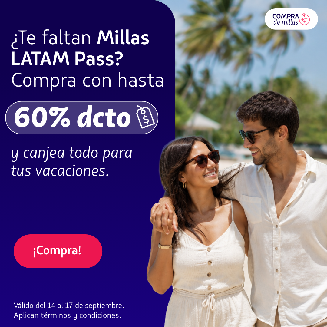 Compra millas con hasta 60% de descuento