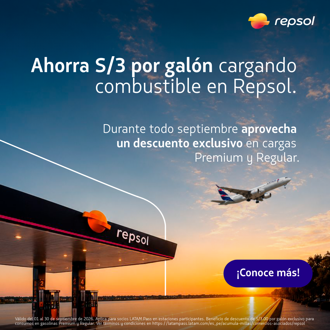 Ahorra S/3 por galón cargando combustible en Repsol. Durante todo septiembre aprovecha un descuento exclusivo en cargas Premium y Regular.