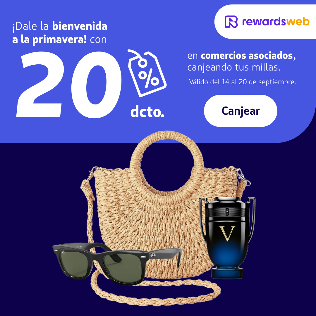 20% dcto. en comercios asociados, canjeando tus millas